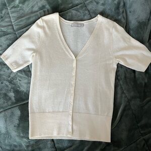 Everlane Cream Button-Up Cardigan